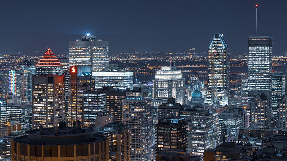 Montreal skyline at night — apply for 24/7 cash loans Canada